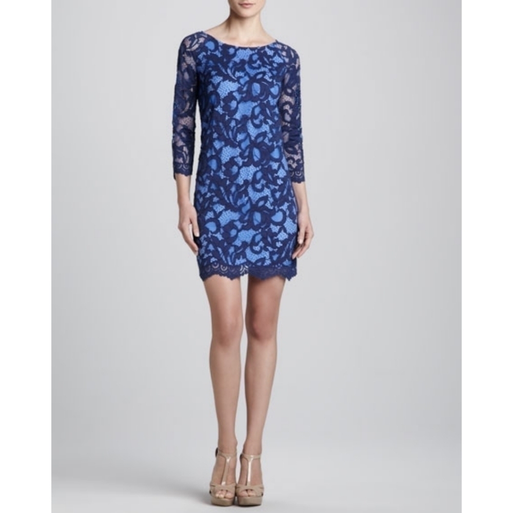 Lilly Pulitzer Aaliyah Two Tone Blue Lace Dress